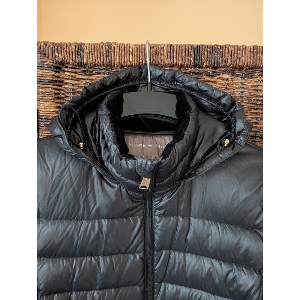 Andrew Marc Packable Lightweight Premium Down Hooded Puffer Jacket Coat Large - Picture 3 of 10